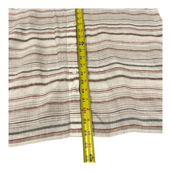 Garnet Hill Shirt Dress women's size ExtraLarge white striped LINEN button tunic - Picture 4 of 13